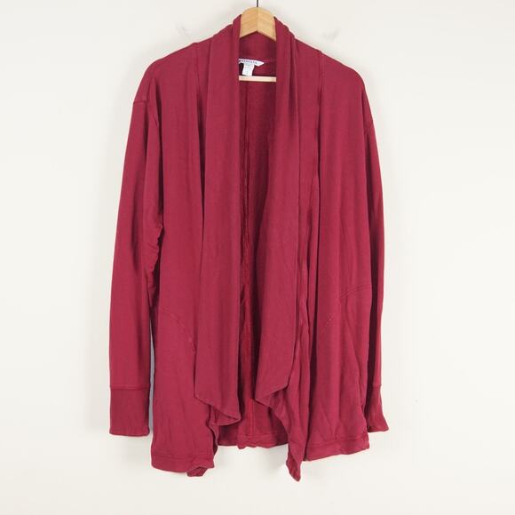 Athleta Sweaters - Athleta Panayama Restore Rib Red Burgundy Cardigan Wrap Sz L